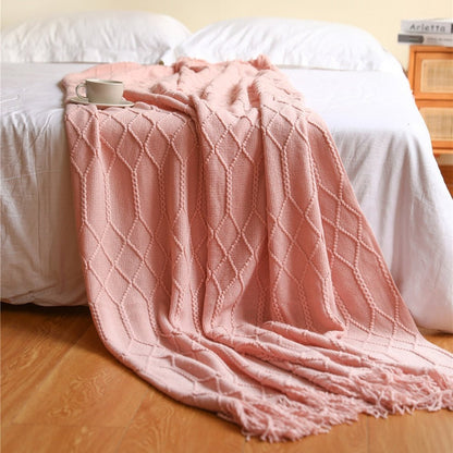 Soft Plush Knit Throw Blanket for Home Decor