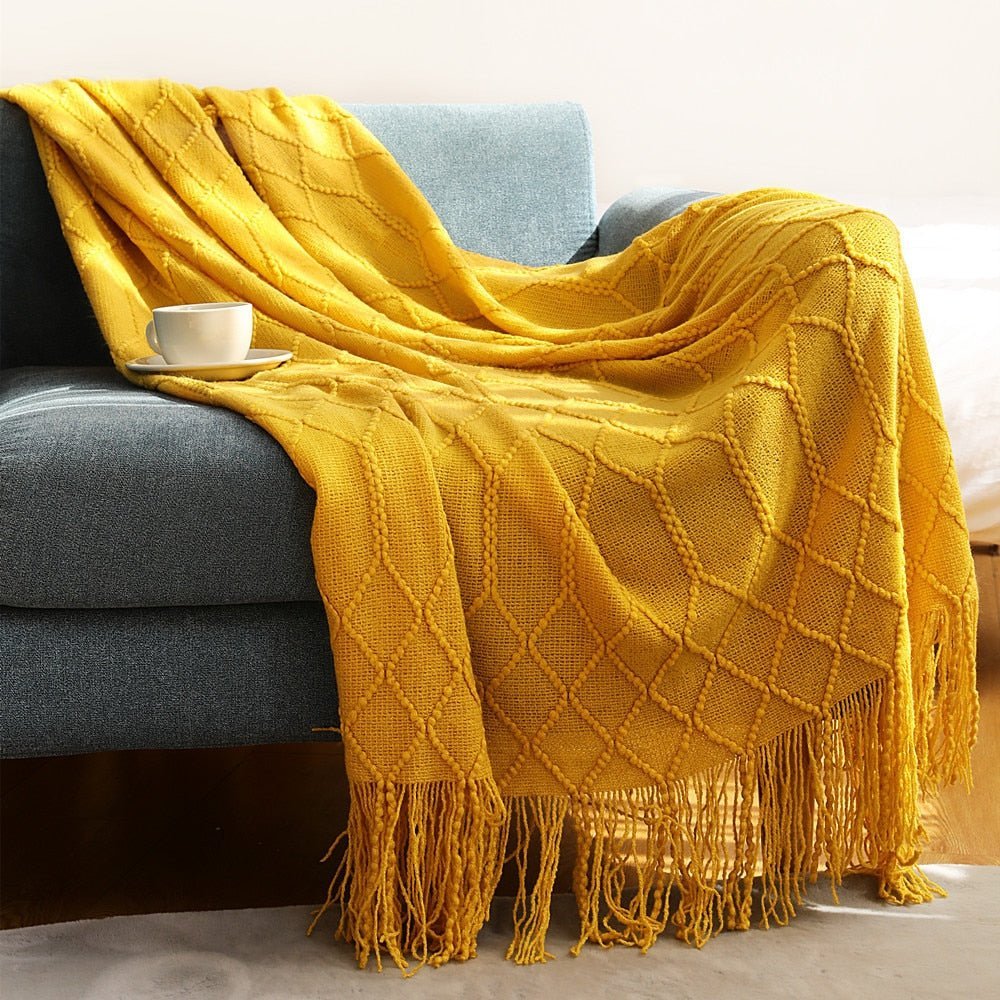 Soft Plush Knit Throw Blanket for Home Decor