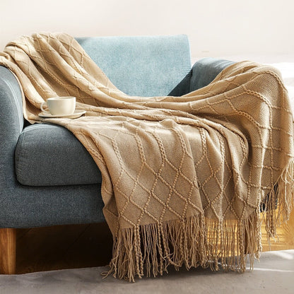 Soft Plush Knit Throw Blanket for Home Decor
