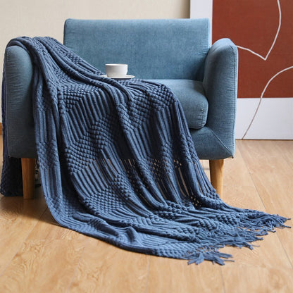 Soft Plush Knit Throw Blanket for Home Decor