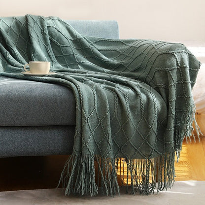 Soft Plush Knit Throw Blanket for Home Decor