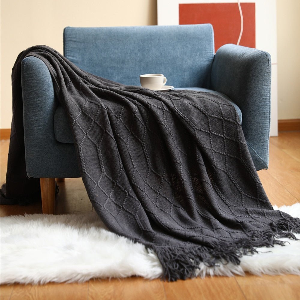 Soft Plush Knit Throw Blanket for Home Decor