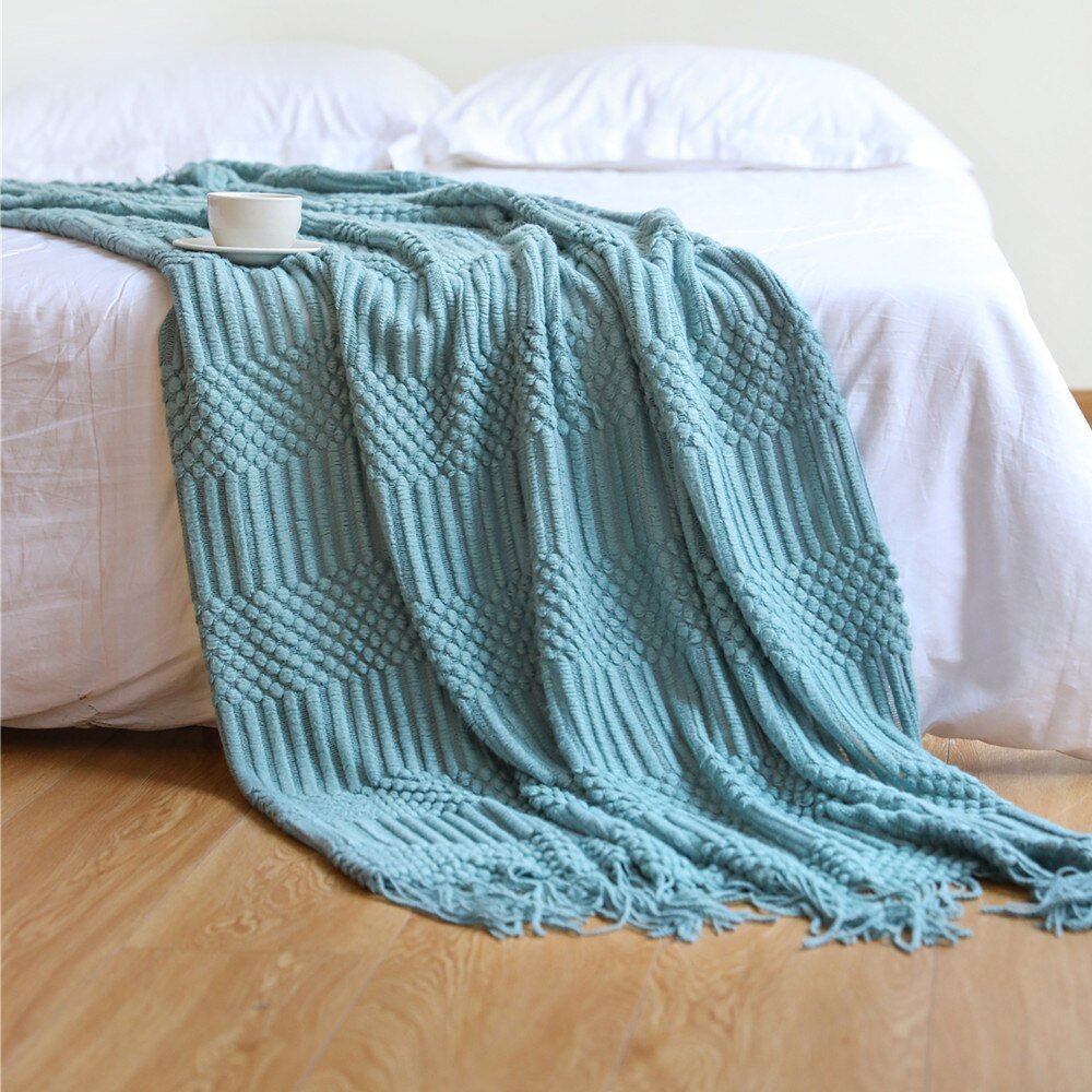 Soft Plush Knit Throw Blanket for Home Decor