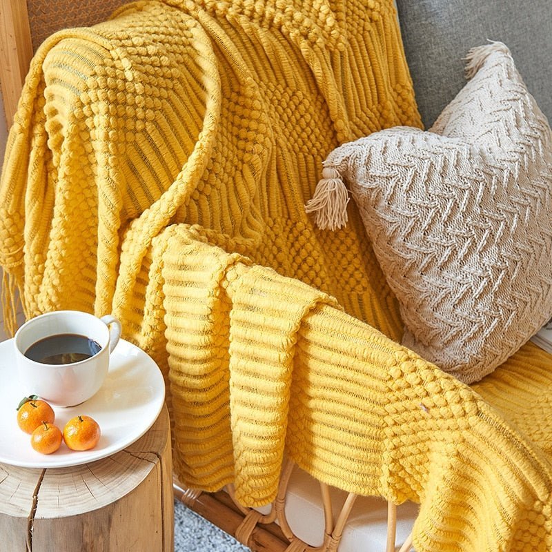 Soft Plush Knit Throw Blanket for Home Decor