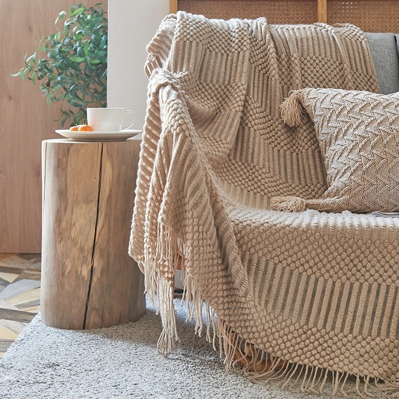 Soft Plush Knit Throw Blanket for Home Decor