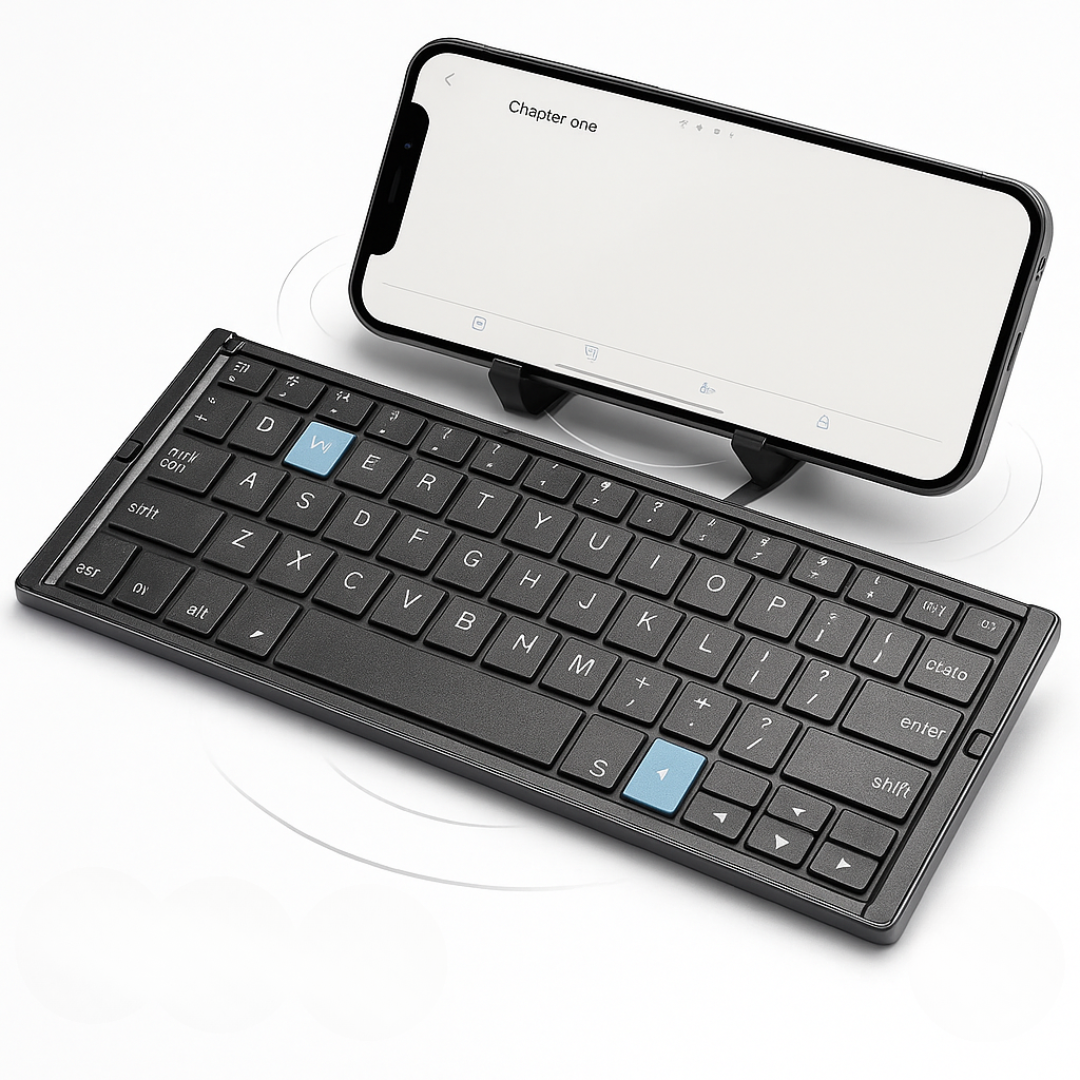 Compact Wireless Keyboard with Built-in Stand - Glamry