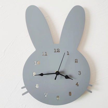 Cute Wooden Rabbit Wall Clock