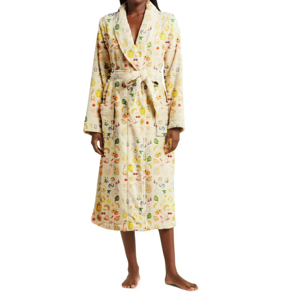 Plush Floral Bath Robe - Glamry