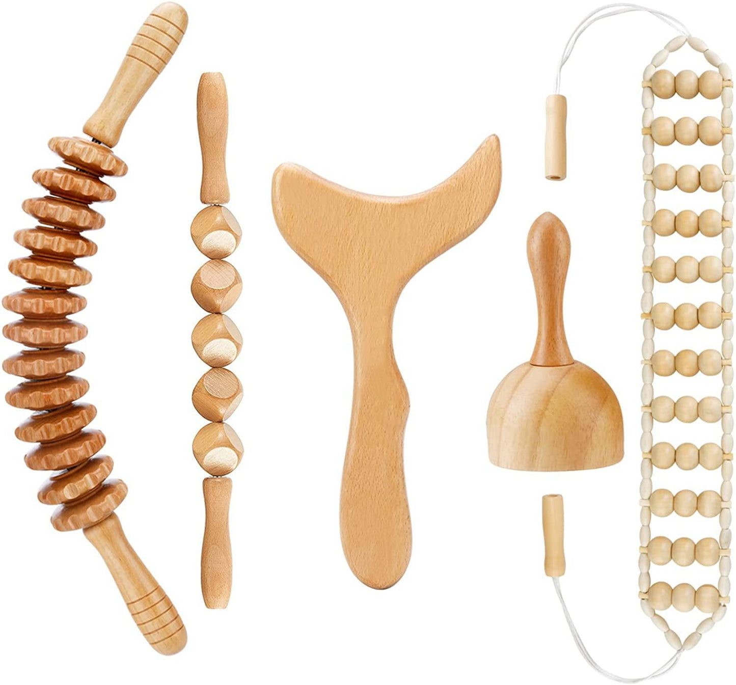 Pro Massage Wooden Roller Set for Fitness Recovery - Glamry