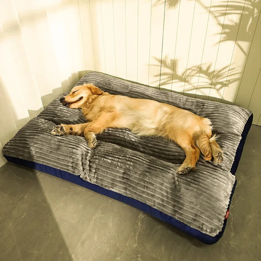 Plush Dog Bed for Large Breeds with Memory Foam and Fleece Top - Glamry