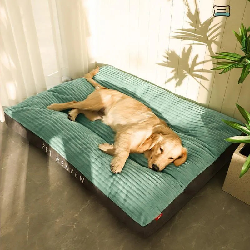 Plush Dog Bed for Large Breeds with Memory Foam and Fleece Top