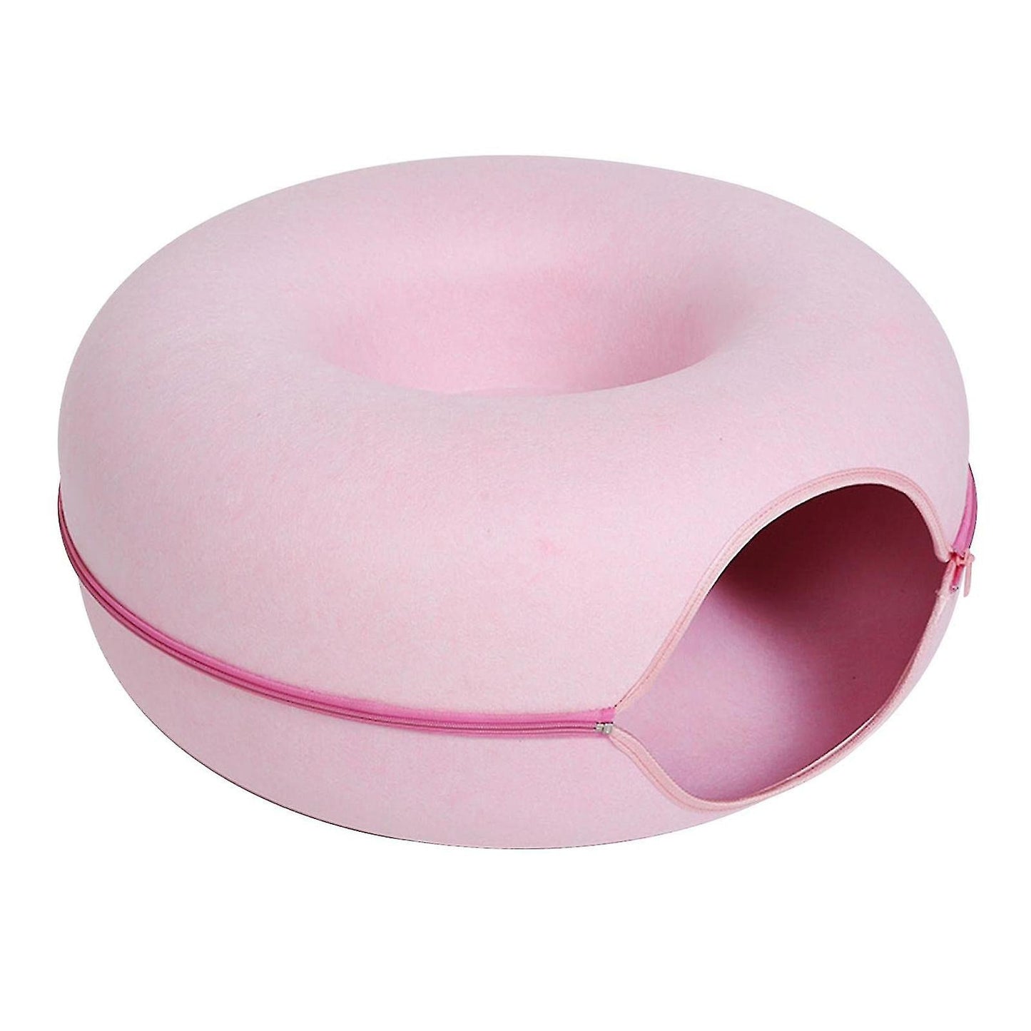 Soft Cat Donut Bed with Non-Slip Base