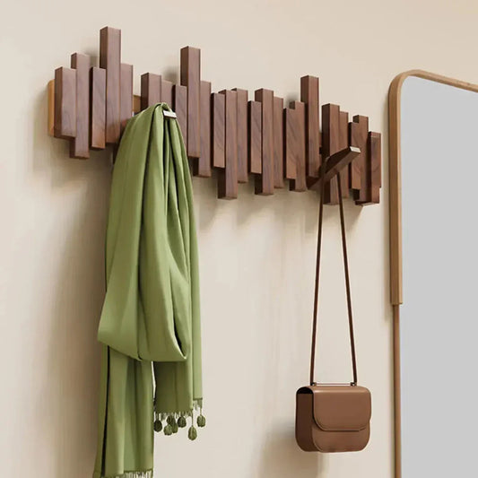 Rustic Wood Wall Coat Rack for Home Organization - Glamry