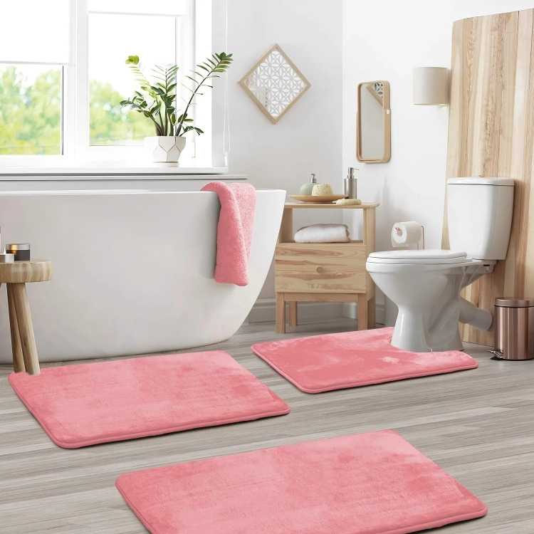 Soft Memory Foam Bathroom Rug Set