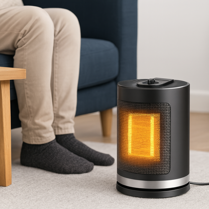 Compact Electric Heater with Digital Temperature Control