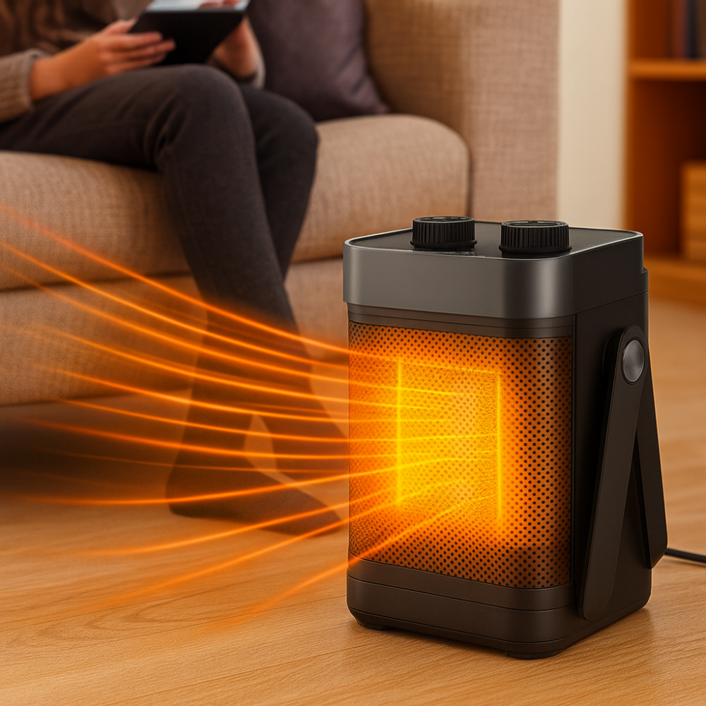 Compact Electric Heater with Digital Temperature Control