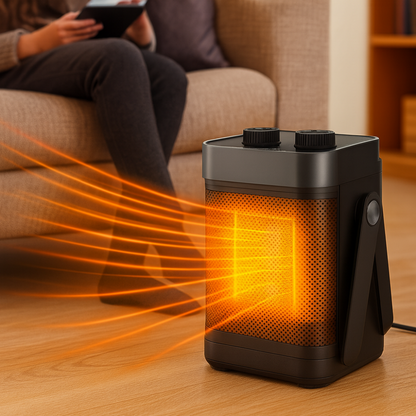 Compact Electric Heater with Digital Temperature Control