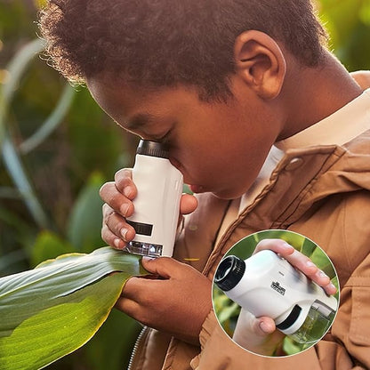 Compact Kids Microscope with LED Light and 60x Magnification