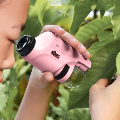 Compact Kids Microscope with LED Light and 60x Magnification
