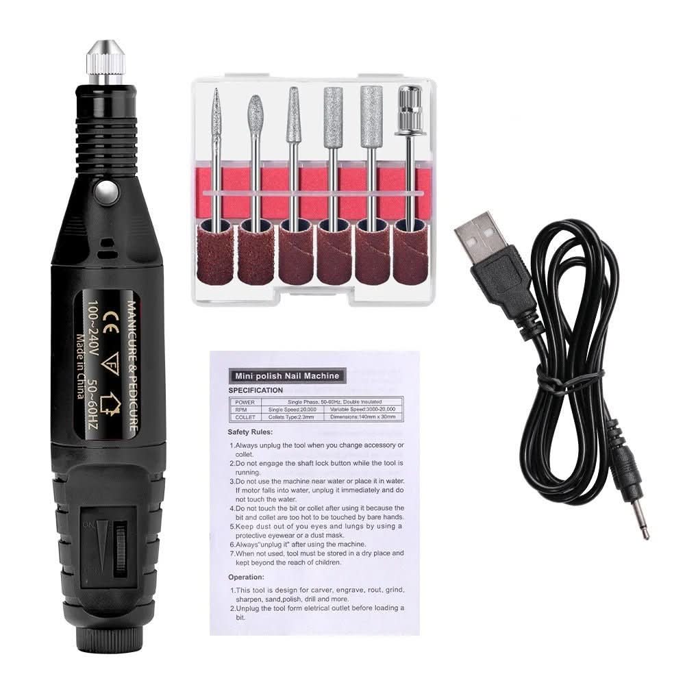 Premium 6-in-1 Nail Tool Kit for Home Manicure