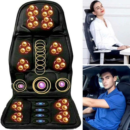 Comfortable Heated Massage Chair Pad with 8 Settings - Glamry