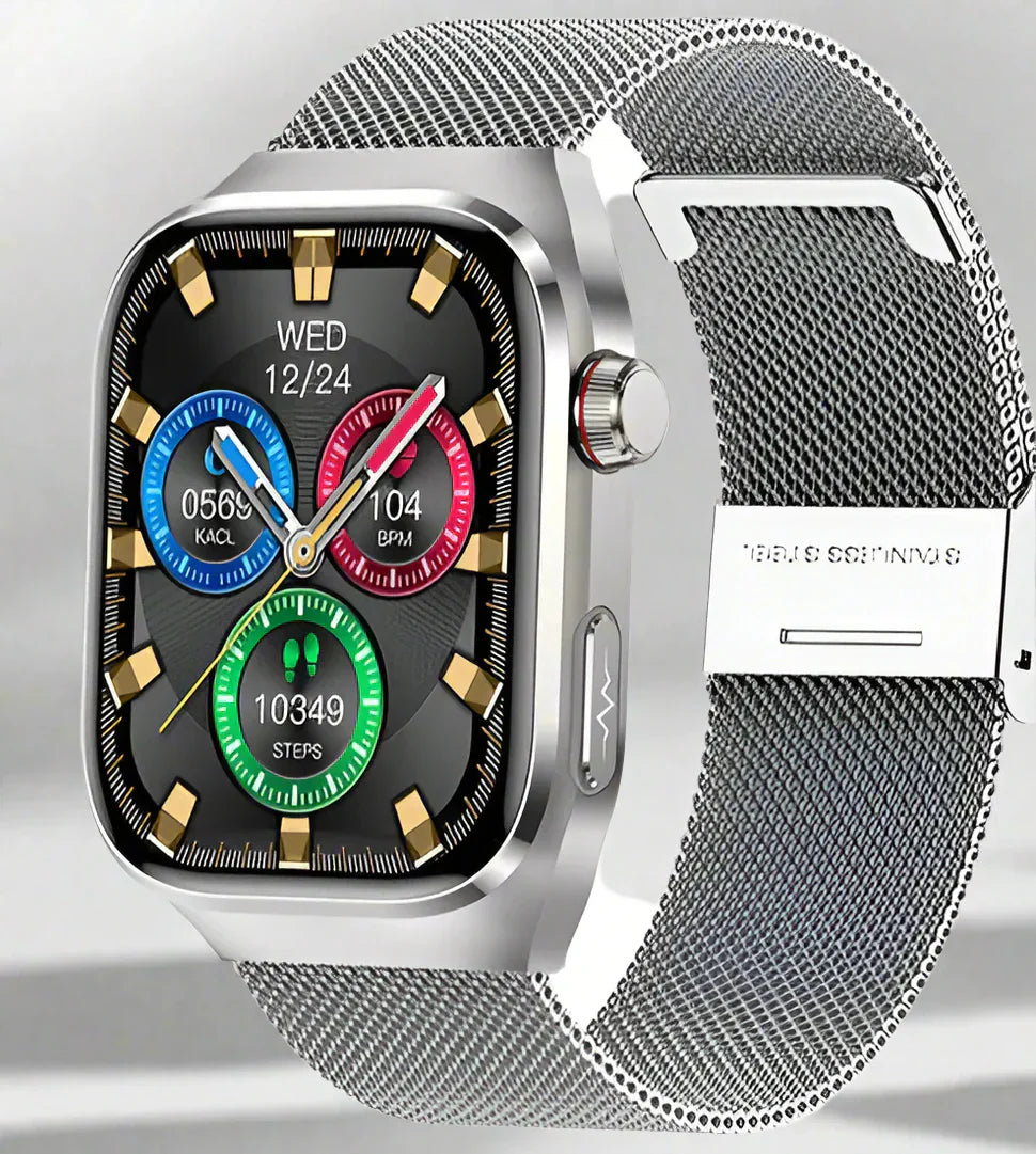 Premium Fitness Smartwatch with Heart Rate, Blood Pressure, HD Display