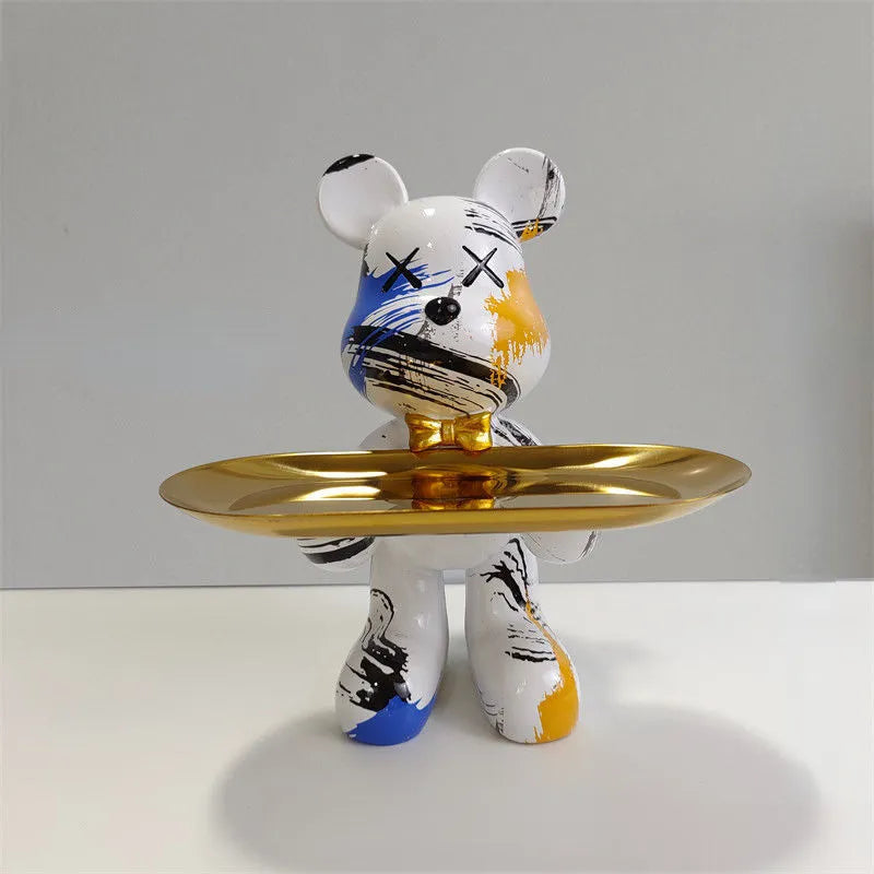 Adorable Bear Figurine Serving Tray