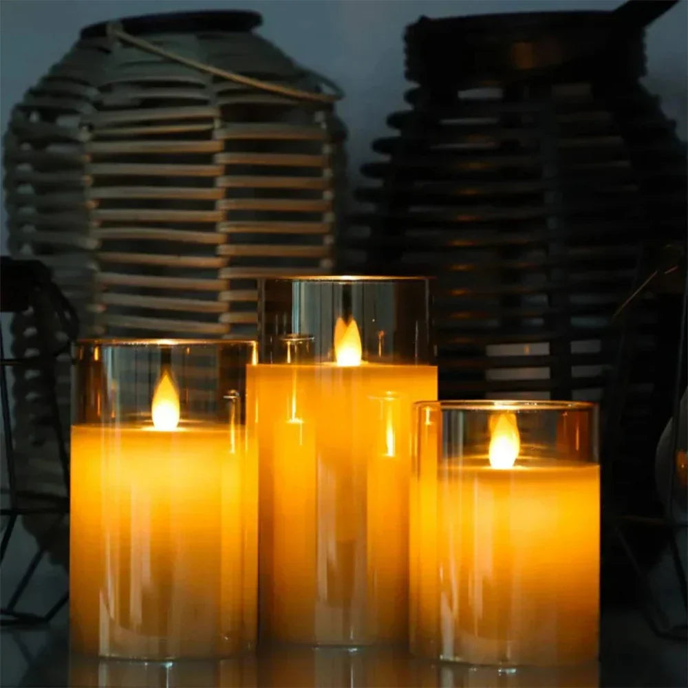 Warm Ambient Flicker Flameless Candle Set - Glamry
