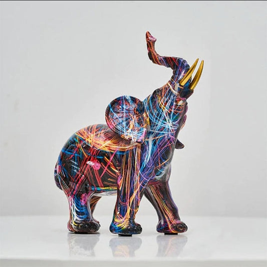Unique Elephant Figurine – Colorful Home Decor Statue - Glamry
