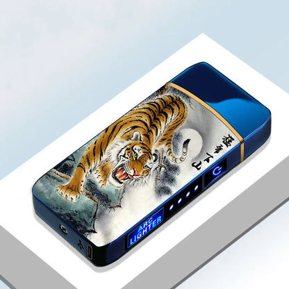 Portable Waterproof Dual Flame Lighter with Rechargeable USB