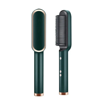 2-in-1 Hair Straightener Curling Brush