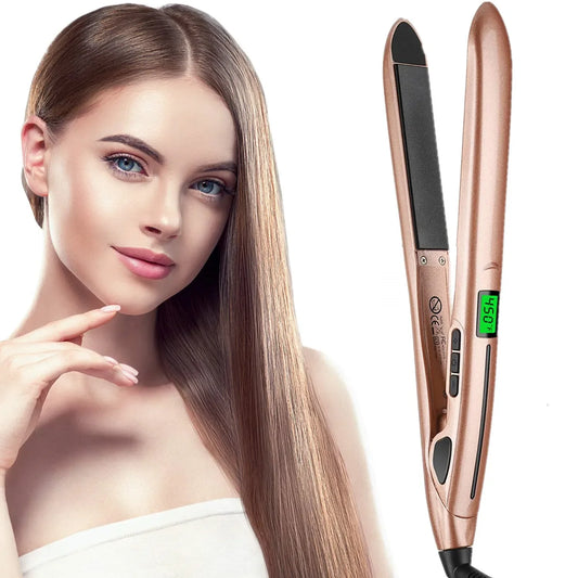 Digital Ceramic Hair Styler and Flat Iron with LCD Screen - Glamry