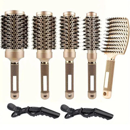Premium Ionic Round Hair Brush Set for Pro Styling