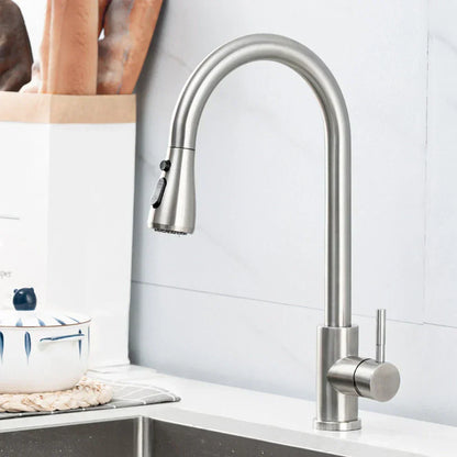 Modern Pull-Down Kitchen Sink Faucet