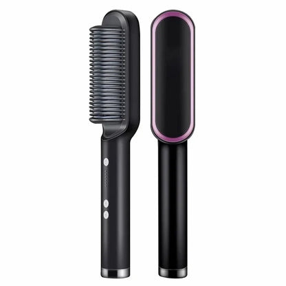 2-in-1 Hair Straightener Curling Brush