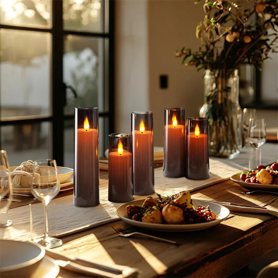 Warm Ambient Flicker Flameless Candle Set