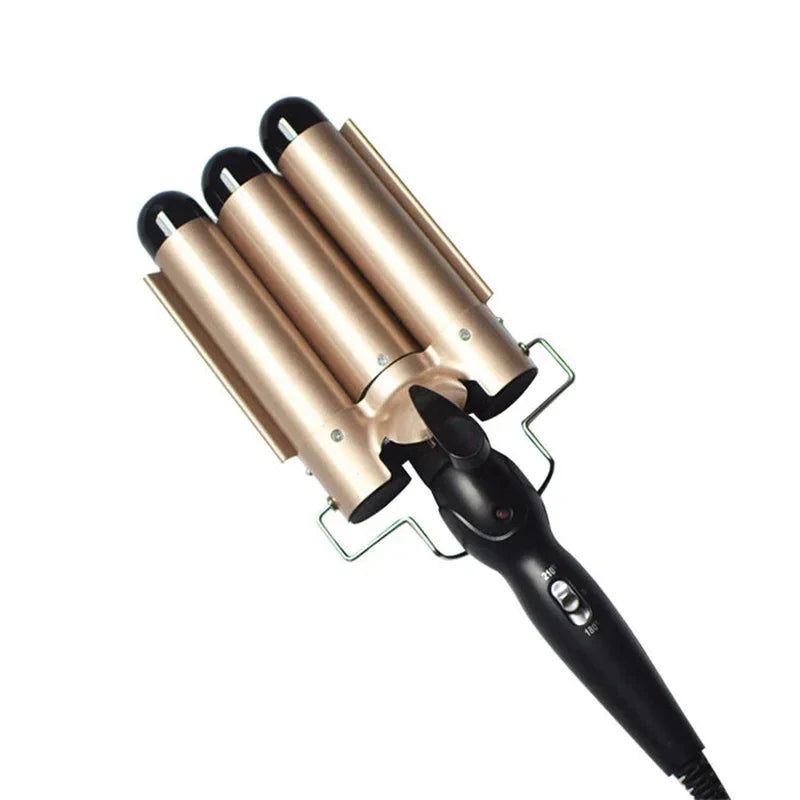 Easy 3 Barrel Ceramic Curling Iron - Glamry