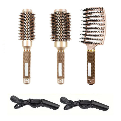 Premium Ionic Round Hair Brush Set for Pro Styling - Glamry