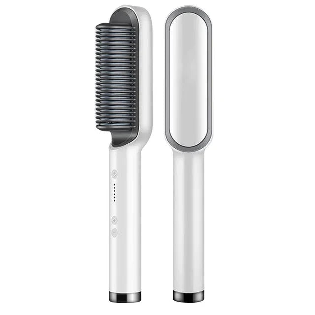 2-in-1 Hair Straightener Curling Brush