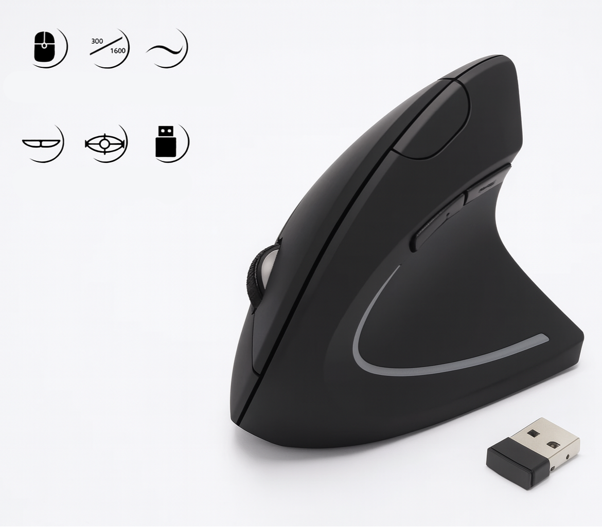 Quiet Ergo Wireless Mouse with Adjustable Sensitivity - Glamry
