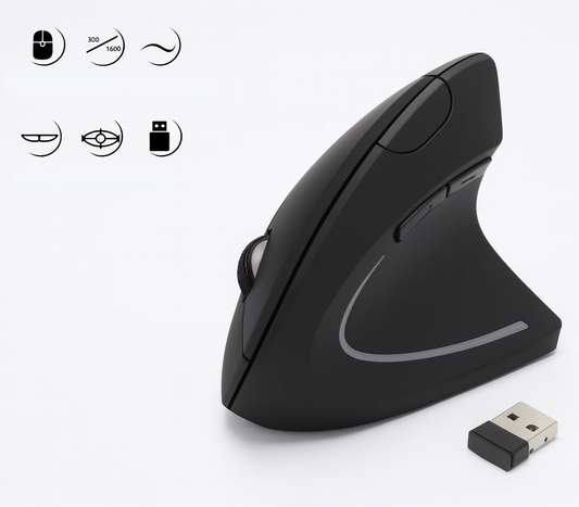 Quiet Ergo Wireless Mouse with Adjustable Sensitivity - Glamry