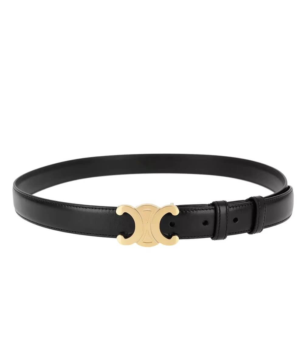 Luxury Leather Belt with Golden Buckle