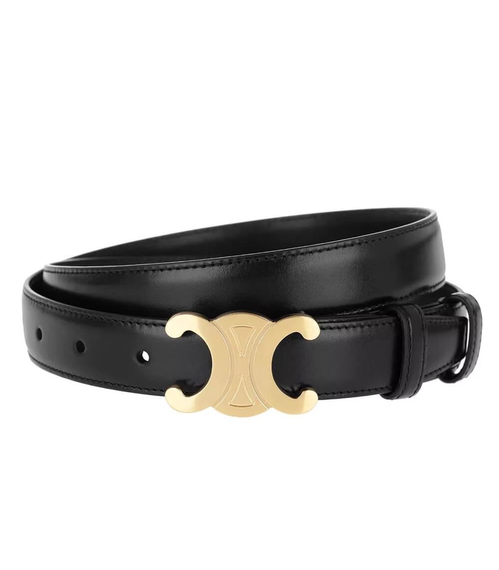 Luxury Leather Belt with Golden Buckle - Glamry