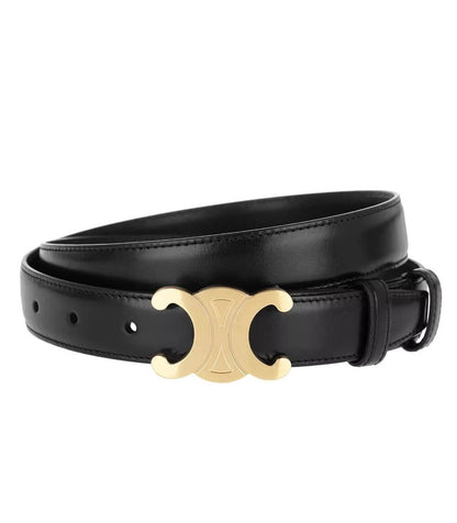 Luxury Leather Belt with Golden Buckle - Glamry