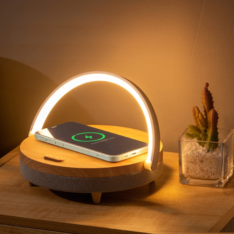 Smart LED Desk Lamp with Wireless Charging Pad & Speaker - Glamry