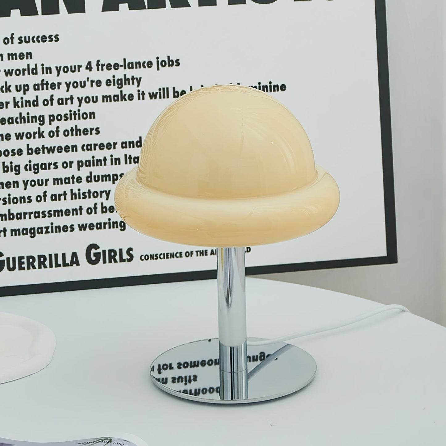 Galaxy Table Lamp with Silver Finish and Space Design