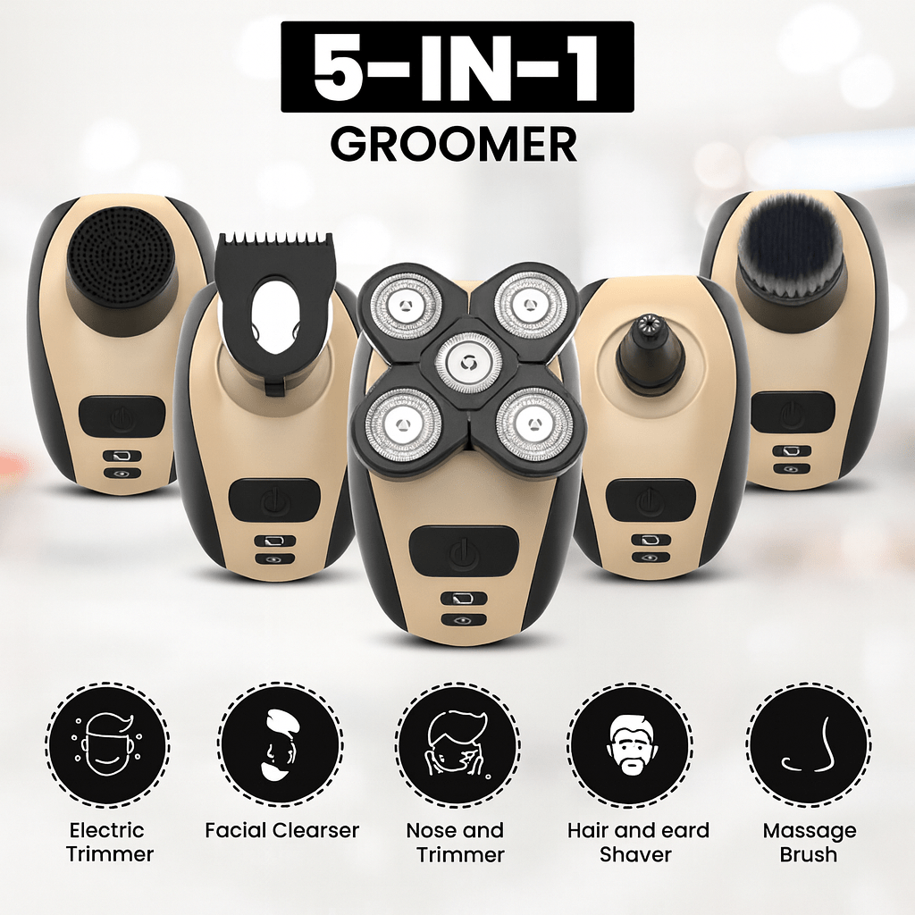 EasyGroom | 5-in-1 Rechargeable Shaver for Close Shave - Glamry
