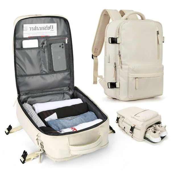Practical Women's Travel Bag with USB Charger Port - Glamry