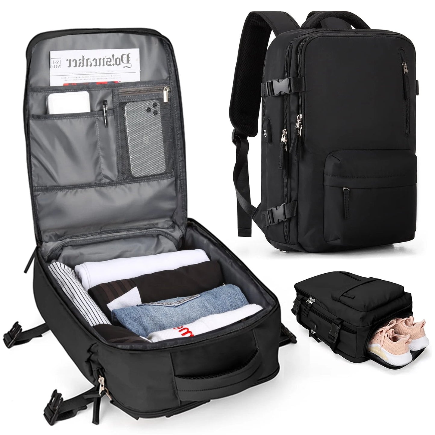 Practical Women's Travel Bag with USB Charger Port