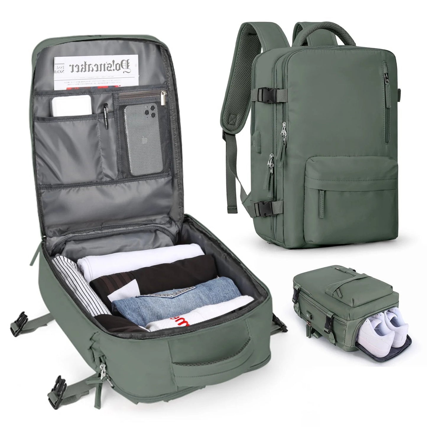 Practical Women's Travel Bag with USB Charger Port